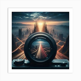 Cityscape With A Camera Art Print