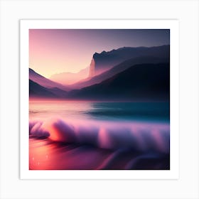 Sunset In The Mountains Art Print