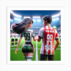 Soccer Couple Art Print