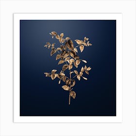 Gold Botanical Tree Fuchsia on Midnight Navy n.3062 Art Print