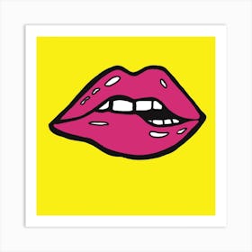 Lips yellow Art Print