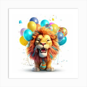 Birthday Lion 1 Art Print