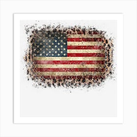 Limited Edition Leopard American Flag Western 4th Of July Art Print