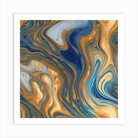 Blue And Orange Swirls Art Print