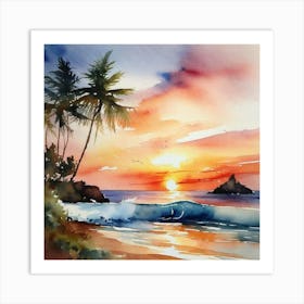 Sunset At The Beach 119 Art Print