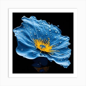 Blue Poppy Flower Art Print