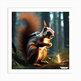 Squirrel In The Woods 52 Art Print