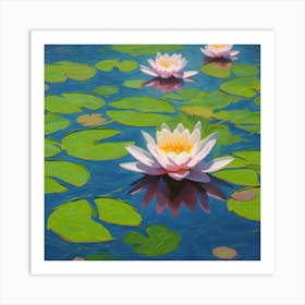 Water Lilies Abstract Art Print