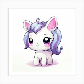 Cute Kawaii Unicorn 1 Art Print