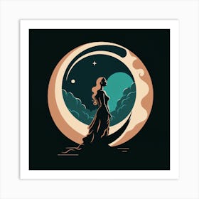 Moon And Moonlight Art Print