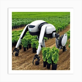 Robot In The Field 1 Art Print