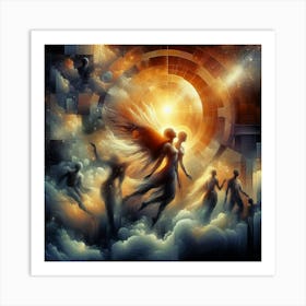 Angels In The Sky 2 Art Print