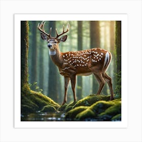 Deer In The Forest 88 Art Print