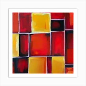 Red And Yellow Squares Art Print