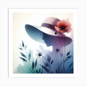 Portrait Of A Woman In A Hat Art Print