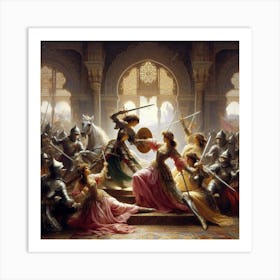 Battle Of The Knights Art Print