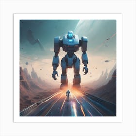 Robot In Space 1 Art Print