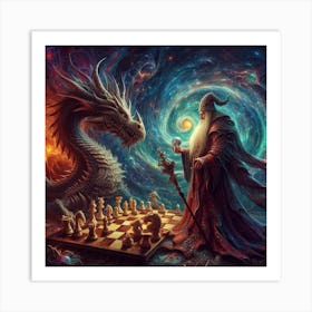 Chess Game In The Universe Art Print