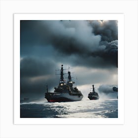 Naval Warfare - Ships at Sea 2 Art Print