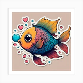 Fish Sticker Art Print