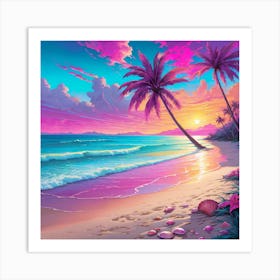 Sunset On The Beach 7 Art Print