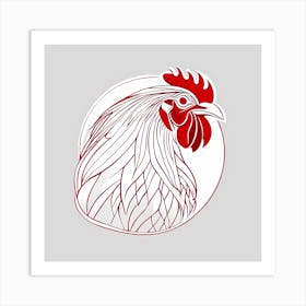 Red Rooster Upscaled Art Print