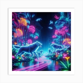 Glowing animals Art Print