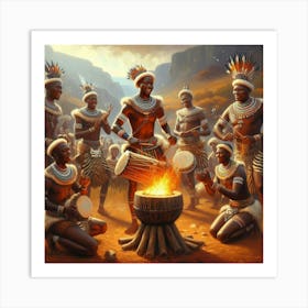 African Drumming 3 Art Print