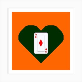 Playing Cards In A Heart Art Print