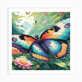 Butterfly In The Garden Art Print