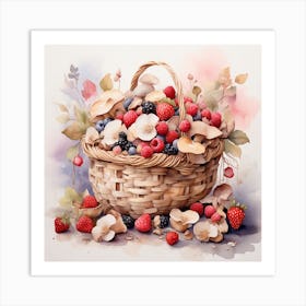 A basket of fruits Art Print