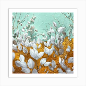 White Flowers 3 Art Print