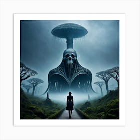 Man Walking Through A Forest 1 Art Print