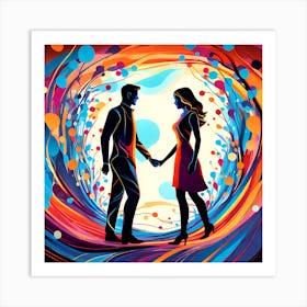 Love Couple In A Tunnel Art Print