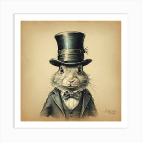 Rabbit In Top Hat 9 Art Print