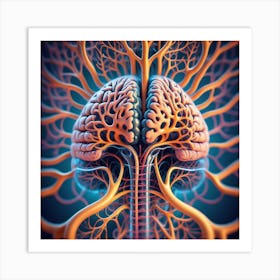 Brain Anatomy 3d Illustration Art Print