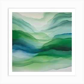 'Green Mountains' 1 Art Print