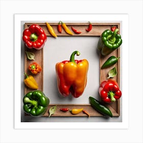 Frame Of Peppers 2 Art Print