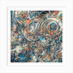 Abstract , scribble Art Print