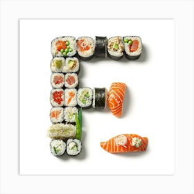 Sushi Letter F Art Print