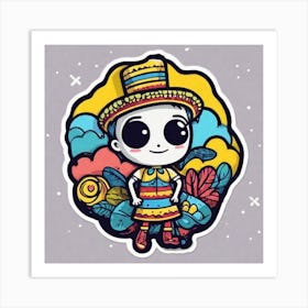 Colombian Festivities Sticker 2d Cute Fantasy Dreamy Vector Illustration 2d Flat Centered By (1) Art Print