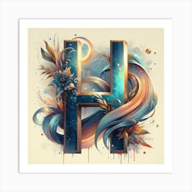 Letter H 4 Art Print