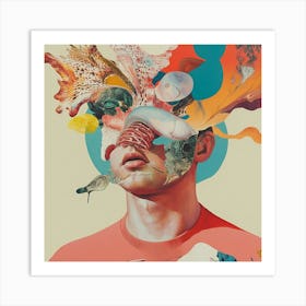 Man With A Fish On His Head Art Print