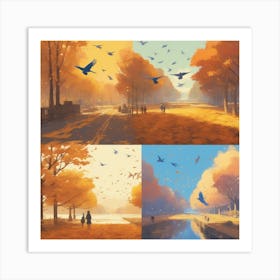 Autumn In Paris Art Print