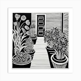 Lion cut inspired Black and white Garden plants & flowers art, Gardening art, Garden 217 Art Print