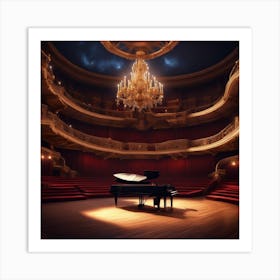 Grand Piano In The Auditorium Art Print