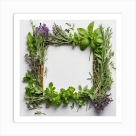 Frame Of Herbs 4 Art Print