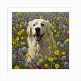 Springtime dog Art Print