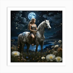 Girl On A Horse Art Print