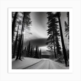 Snowy Road Art Print